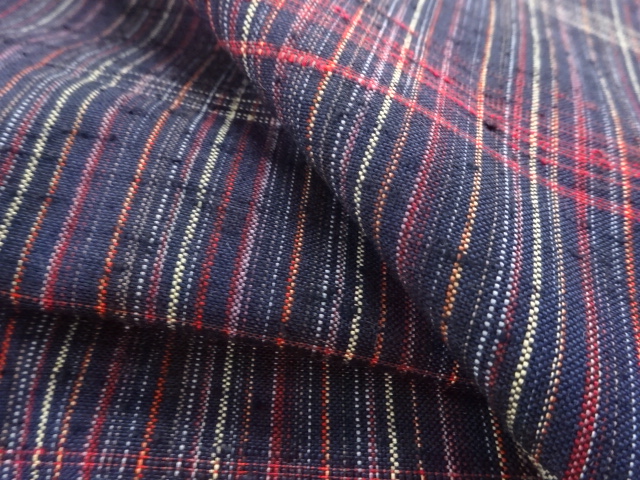  格子織り出し単衣着物